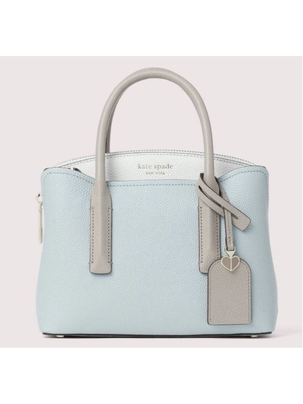 Kate Spade New York Margaux Mini Satchel Tote Cloud Mist Leather - Picture 11 of 11
